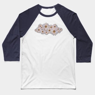 Stained Glass Daisies Baseball T-Shirt